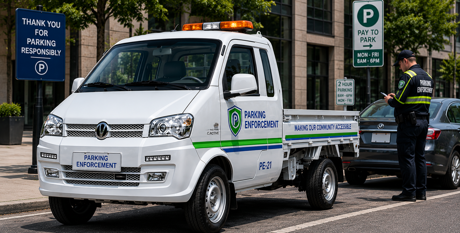 Parking Enforcement Using a Vantage Vehicle Truck